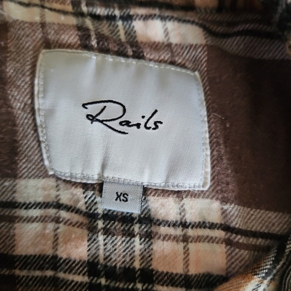 Rails Womens Multi-Color  Chelsea Plaid Flannel Top XS - Picture 12 of 14